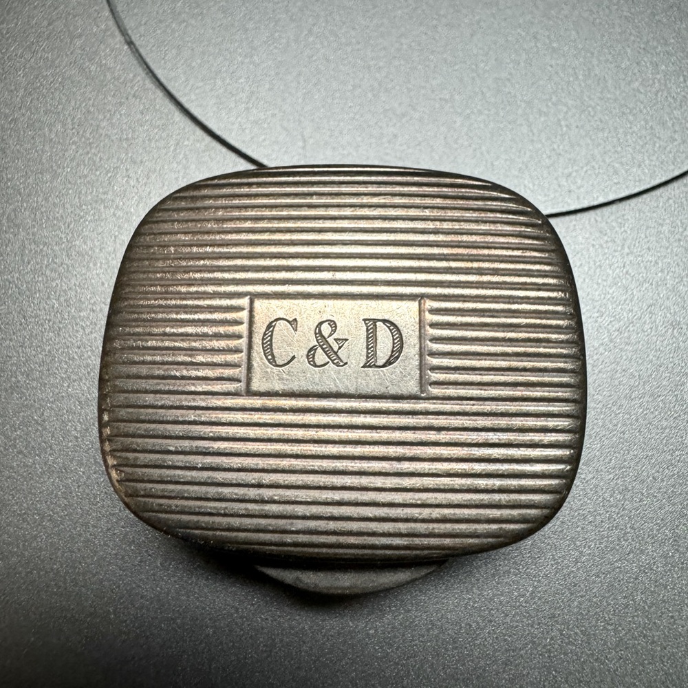 Tiffany & Co Vintage Sterling Silver Hinged Container Pill Box MONOGRAMMED C&D